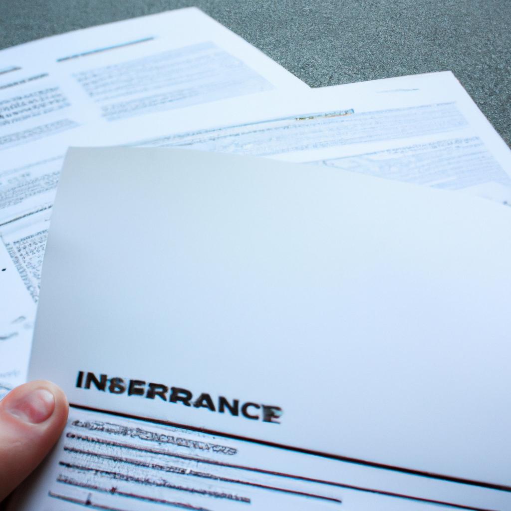 Person holding car insurance documents