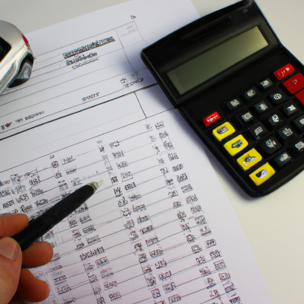 Person calculating car insurance deductibles